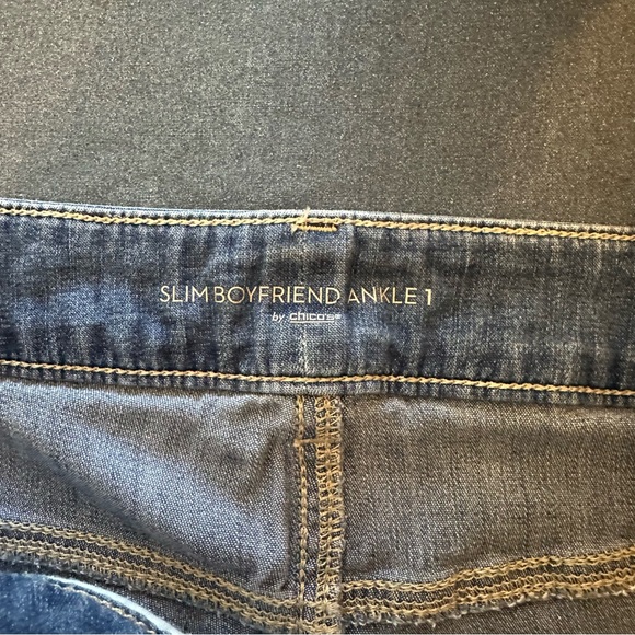 Summerweight Jeans Chicos Slim Boyfriend Ankle Jeans medium wash size 1 - Picture 3 of 6